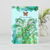 WHIMSICAL FLOURISHES bright blue green Kaart (Staand voorkant)