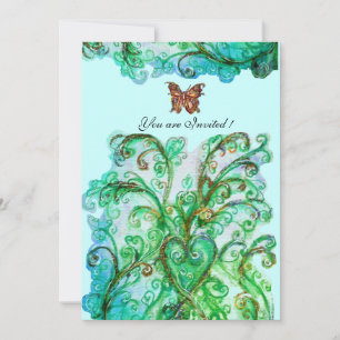 WHIMSICAL FLOURISHES bright blue green Kaart