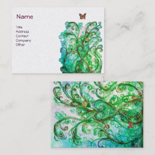 WHIMSICAL FLOURISHES bright blue green parel Visitekaartje