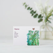 WHIMSICAL FLOURISHES bright blue green parel Visitekaartje (Staand voorkant)