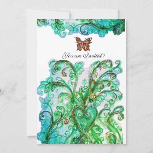 WHIMSICAL FLOURISHES bright blue green vilt Kaart (Voorkant)