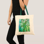 WHIMSICAL FLOURISHES bright blue green white Tote Bag (Voorkant (product))