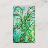 WHIMSICAL FLOURISHES bright green blue Visitekaartje (Achterkant)