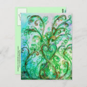 WHIMSICAL FLOURISHES bright green blue white Briefkaart (Voorkant / Achterkant)