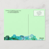 WHIMSICAL FLOURISHES bright green blue white Briefkaart (Achterkant)