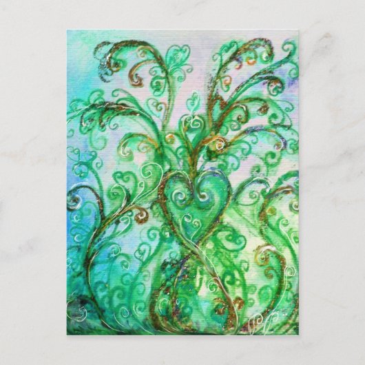 WHIMSICAL FLOURISHES bright green blue white Briefkaart (Voorkant)