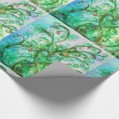 WHIMSICAL FLOURISHES bright green blue white Cadeaupapier (Hoek)