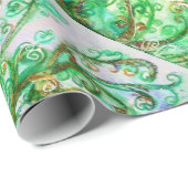 WHIMSICAL FLOURISHES bright green blue white Cadeaupapier (Rol Hoek)