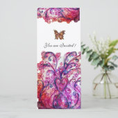 WHIMSICAL FLOURISHES bright red roze paars Silver Kaart (Staand voorkant)