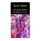 WHIMSICAL FLOURISHES Bright roze Paars zwart Etiket (Voorkant)