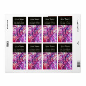 WHIMSICAL FLOURISHES Bright roze Paars zwart Etiket (Full Sheet)