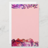 WHIMSICAL FLOURISHES bright roze red paars Briefpapier (Voorkant / Achterkant)