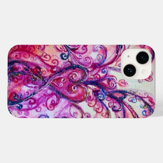 WHIMSICAL FLOURISHES bright roze red paars Case-Mate iPhone Case (Achterkant (horizontaal))