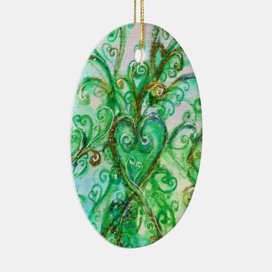 WHIMSICAL FLOURISHES HEART bright roze fuchsia Keramisch Ornament (Rechts)