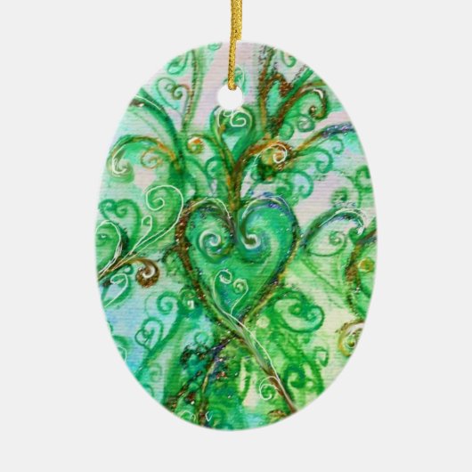 WHIMSICAL FLOURISHES HEART bright roze fuchsia Keramisch Ornament (Voorkant)