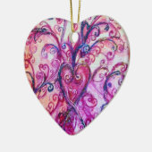WHIMSICAL FLOURISHES HEART heldere roze blauw Keramisch Ornament (Links)