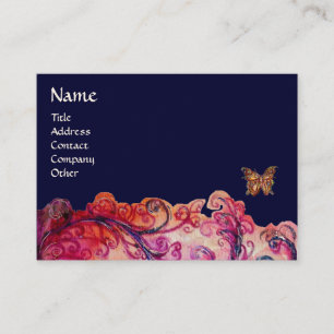 WHIMSICAL FLOURISHES helder rood, roze paars blauw Visitekaartje