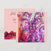 WHIMSICAL FLOURISHES helder rood, roze paars Kaart (Voorkant / Achterkant)