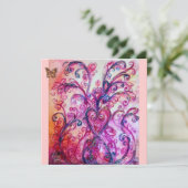 WHIMSICAL FLOURISHES helder rood, roze paars Kaart (Staand voorkant)