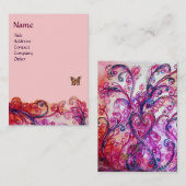 WHIMSICAL FLOURISHES helder rood, roze paars Visitekaartje (Voorkant / Achterkant)