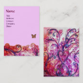 WHIMSICAL FLOURISHES helder rood, roze paars Visitekaartje (Voorkant / Achterkant)