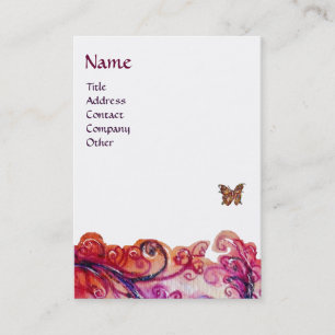 WHIMSICAL FLOURISHES helder rood, roze paars Visitekaartje