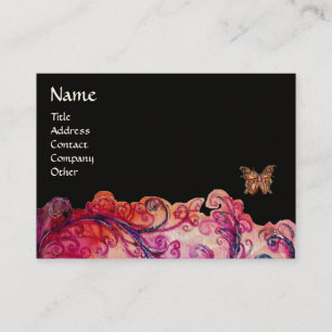 WHIMSICAL FLOURISHES helder rood, roze paars zwart Visitekaartje