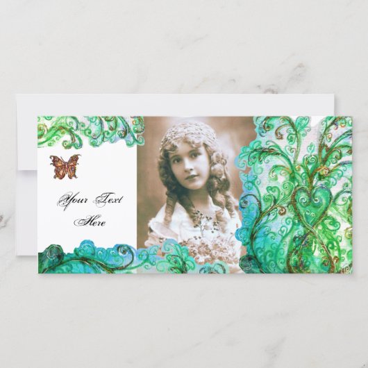 WHIMSICAL FLOURISHES heldere blauwe witte groen (Voorkant)