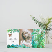 WHIMSICAL FLOURISHES heldere blauwe witte groen (Staand voorkant)