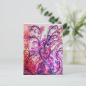 WHIMSICAL FLOURISHES heldere roze paars wit Briefkaart (Staand voorkant)