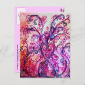 WHIMSICAL FLOURISHES heldere roze paars wit Briefkaart (Voorkant / Achterkant)