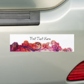 WHIMSICAL FLOURISHES heldere roze paars wit Bumpersticker (Op auto)