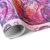 WHIMSICAL FLOURISHES heldere roze paars wit Cadeaupapier (Rol Hoek)