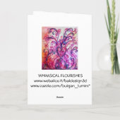 WHIMSICAL FLOURISHES heldere roze paars wit Feestdagen Kaart (Achterkant)