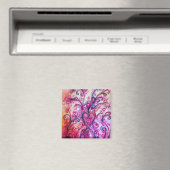 WHIMSICAL FLOURISHES heldere roze paars wit Magneet (Insitu (Vaatwasser))
