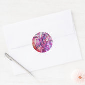 WHIMSICAL FLOURISHES heldere roze paars wit Ronde Sticker (Envelop)