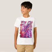 WHIMSICAL FLOURISHES heldere roze paars wit T-shirt (Voorkant volledig)