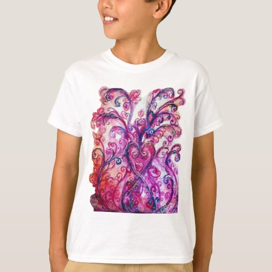 WHIMSICAL FLOURISHES heldere roze paars wit T-shirt (Voorkant)