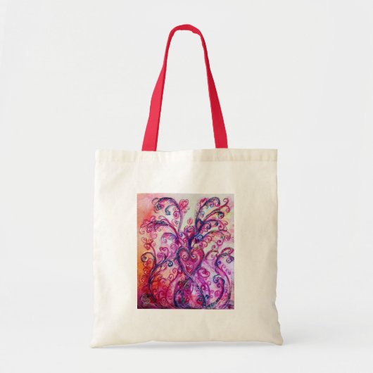 WHIMSICAL FLOURISHES heldere roze paars wit Tote Bag (Voorkant)