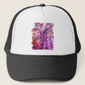 WHIMSICAL FLOURISHES heldere roze rood blauw Trucker Pet (Voorkant)