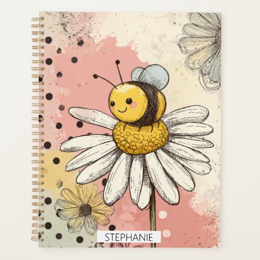 Whimsical Flower and Bee – Cozy Floral (1) Planner (Voorkant)