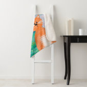 Whimsical Flower and Cat Sherpa Deken (In situ)