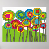 Whimsical Flower Art Poster #7 (Voorkant)