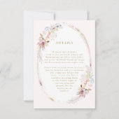 Whimsical Flower Bohemian Wedding Enclosure Card RSVP Kaartje (Voorkant)