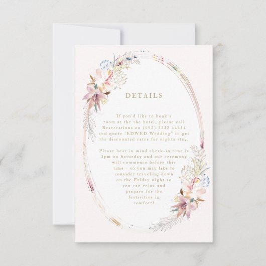 Whimsical Flower Bohemian Wedding Enclosure Card RSVP Kaartje (Voorkant)