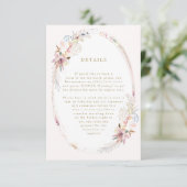 Whimsical Flower Bohemian Wedding Enclosure Card RSVP Kaartje (Staand voorkant)