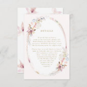 Whimsical Flower Bohemian Wedding Enclosure Card RSVP Kaartje (Voorkant / Achterkant)