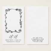 Whimsical Flower Border Sieraden Display Kaarten Visitekaartje (Voorkant /achterkant)