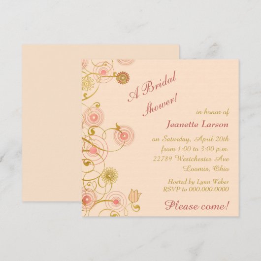 Whimsical Flower Border Vrijgezellenfeest Kaart (Voorkant / Achterkant)