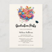 Whimsical Flower Bouquet Afstuderen Uitnodiging (Voorkant)